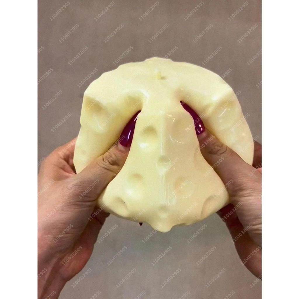 Jumbo Kaasblokje Stressbal Grote Vormbare Knijpbal Geen Stuitering Fidget Speelgoed ASMR Sensorisch Anti-Stress Kerstcadeau