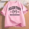 Pelican Town TShirt Stardew Valley Tee Women Print T Shirt Top Women Aesthetic Clothing Tshirts Cotton Short Sleeve Female Tee