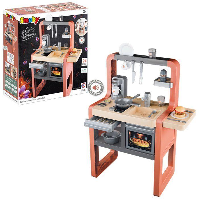 Cuisine pour enfant - Smoby - Modele Safran - Des 3 ans - Accessoires inclus - Fabriqué en France