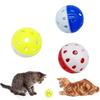 Cute Cat Toy Ball Sound Bell Interactive Cat Toy Multi-colored Plastic Hollow Toy Ball Fun Pets Cat Interactive Exercise Ball