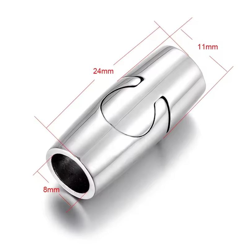 Stainless Steel Magnet Buckle 6mm 8mm Hole Magnetic Clasp for Leather Cord Reliable Connector for DIY Jewelry Projects