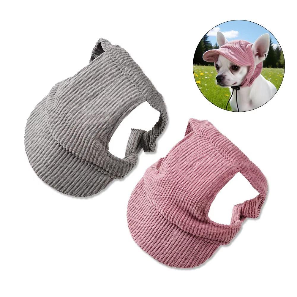 Breathable Pet Sun Hats Corduroy Cat Headwear Multi-color Dog Baseball Cap  Walking Hiking