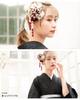 SOUBIEN Hair Dried Perfect for Furisode and and Small Blue Ornament, Coming-of-Age Ceremony, Flowers, Tsumami-Zaiku, Mizuhiki, 3-Piece Set,
