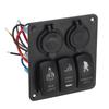 3 Gang Rocker Switch Panel 12V‑24V Dual USB Charger Cigarette Lighter Socket ON Off Switch for Truck
