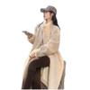 2025 A/W Women's Eco-Leather Overcoat: Thick Long Stand-Collar Mink Fur Cashmere One-Piece