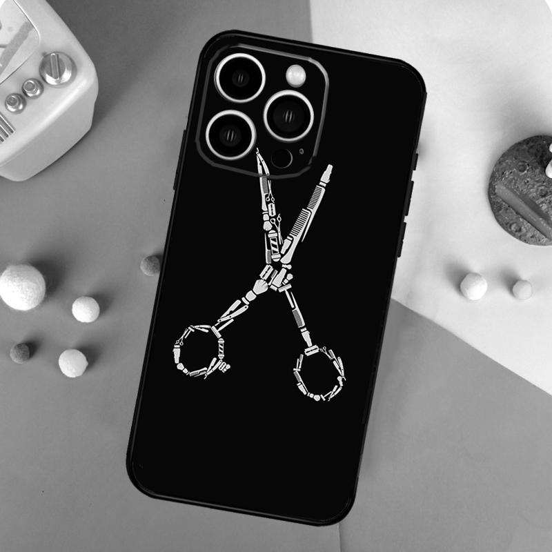 

Hair Stylist Scissors Phone Case For iPhone 17 Pro Max 16 15 13 12 11 14 Pro Max Plus Mini 16e 17 Air Back Cover iPhone 12Pro MAX
