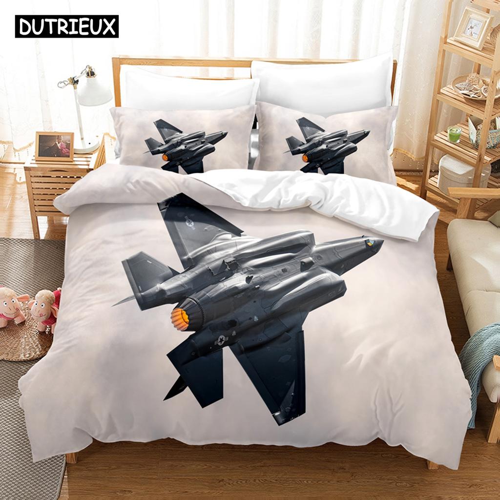 3D Jet Fighter F-35 Bedding Set Duvet Cover With Pillowcase Twin Full Queen King Size Bed Linen