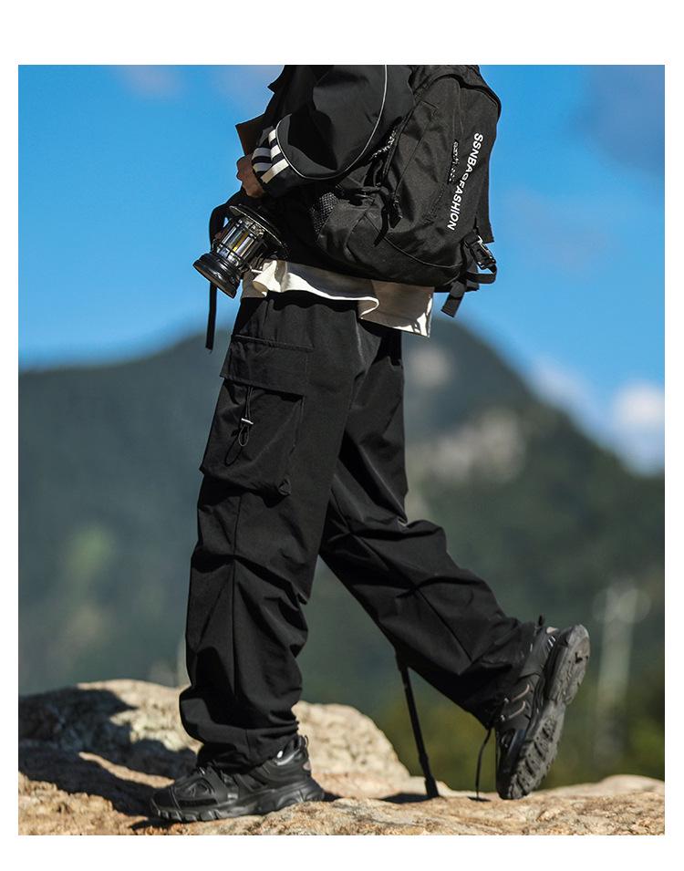 Men's High Street Tactical Cargo Pants - Autumn/Winter Pleated Outdoor Style