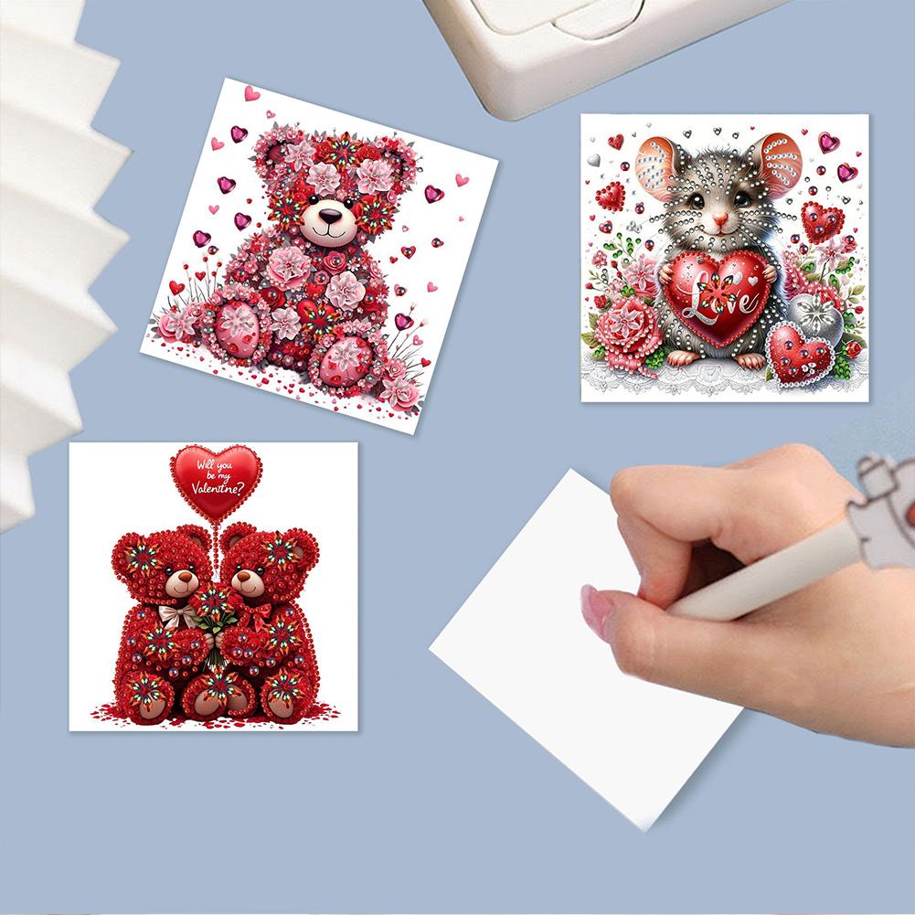 12PCS DIY Rhinestone Diamond Art Mosaic Postcards Diamond Art Handmade Cards for Birthdays Thanksgiving & Special Occasion
