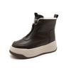 Leather Thick-soled Snow Boots Winter New Large Cotton Velvet Warm and Cold Casual Short Boots