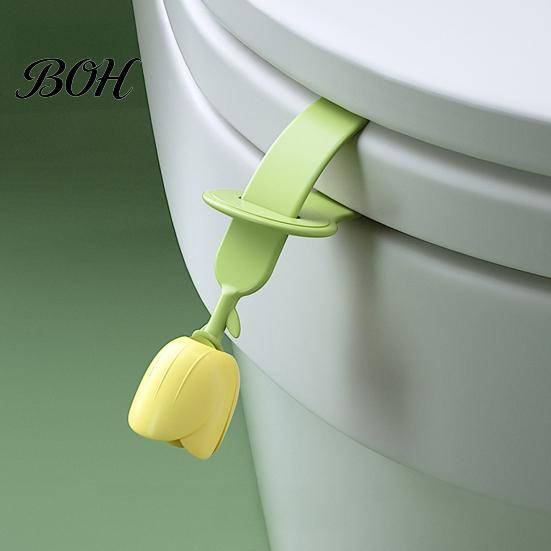 Convenient Bathroom Tool Toilet Lid Lifter with Flower Handle, Silicone Easy Lifting Opener, Anti-slip Gadget, No-touch Seat Handle for Gadgets