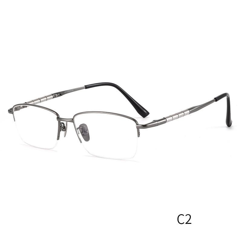 

Ultra-Light Pure Titanium Glasses Frame Men Business Casual Eyeglasses Silver Super Light Spectacles Retro Artistry Spectacles темно-сірий
