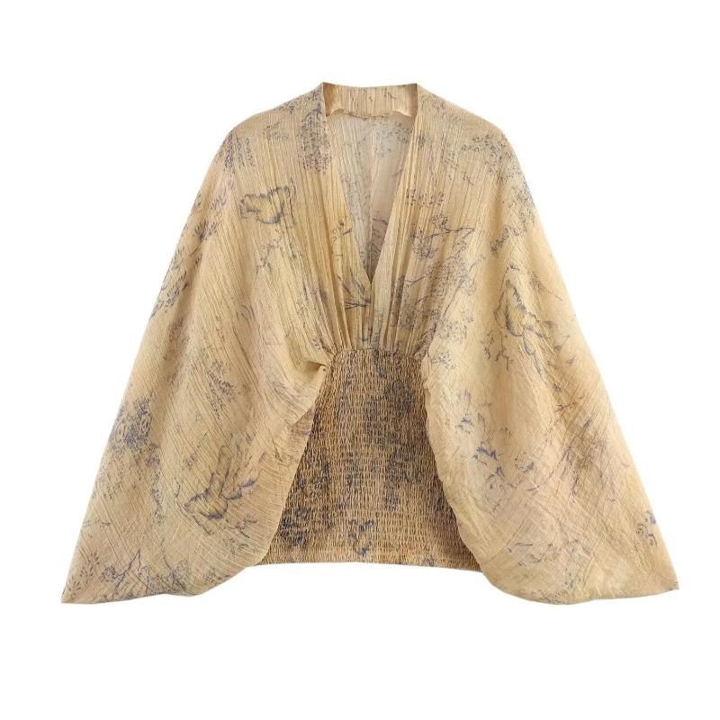 Autumn Products European American Style Retro Women's Clothing French Lazy Style Printed Shirt Women Clothing