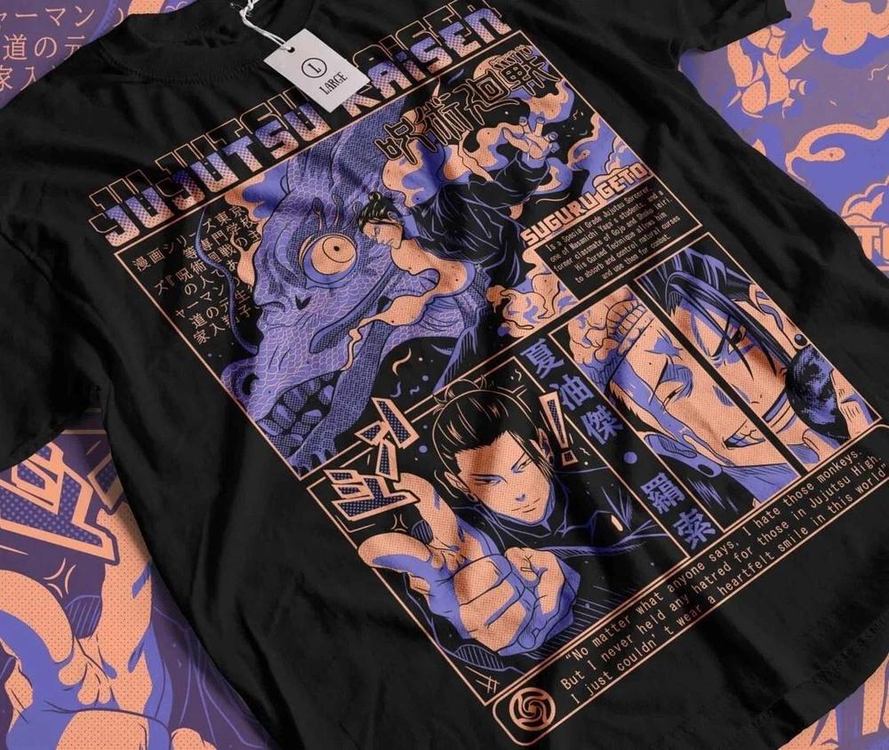 Anime Geto Jujutsu Kaisen Suguru Black T Shirt Size S 4XL S