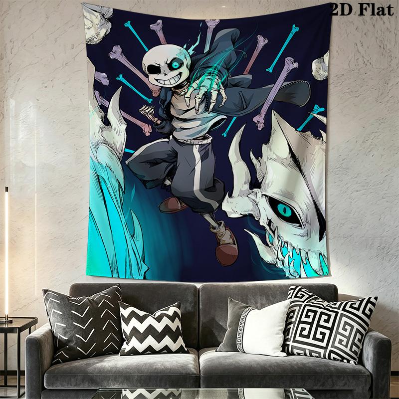 Undertale Sans Anime Muster Heimdeko Wandteppich, Wandbehang, Dekorative Wohnmobil Wandtuch.XGT0914213