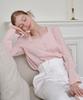BIBYSEOB Shirred Heart Neck Blouse Pink [T41]