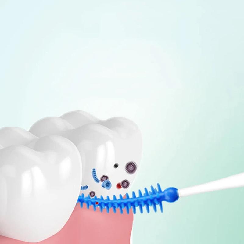 Interdental Silicone Brushes 200 Units Dental Toothpicks Brush Between Teeth With Thread Oral Cleaning Tools
