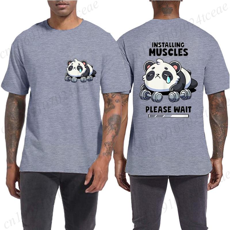 Funny Panda Weightlifting Squat Gym Quote Graphic Print T Shirts Men Women Kawaii Meme T-shirts Male Casual Tees Short Sleeve