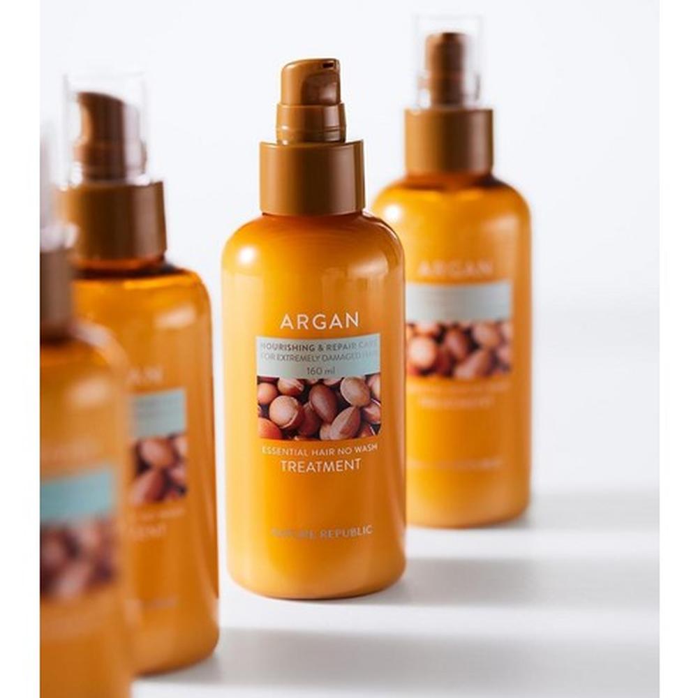 Nature Republic Argan Essential Hair No-Wash Treatment 160ml – Leave-In Care, Shine Boost, Korean