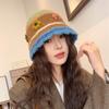 Knitted Basin Hat Autumn Winter Wool Hat Women's Colorful Flower Fisherman Hat