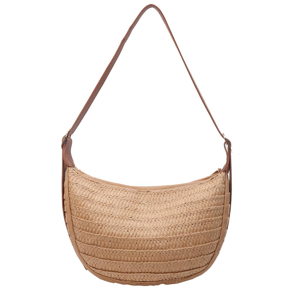 Summer Straw Bag for Women Trendy Woven Straw Shoulder Bags Casual Tote Crossbody Bag Raffia Hobo Beach Bag Rattan Totes Handbag
