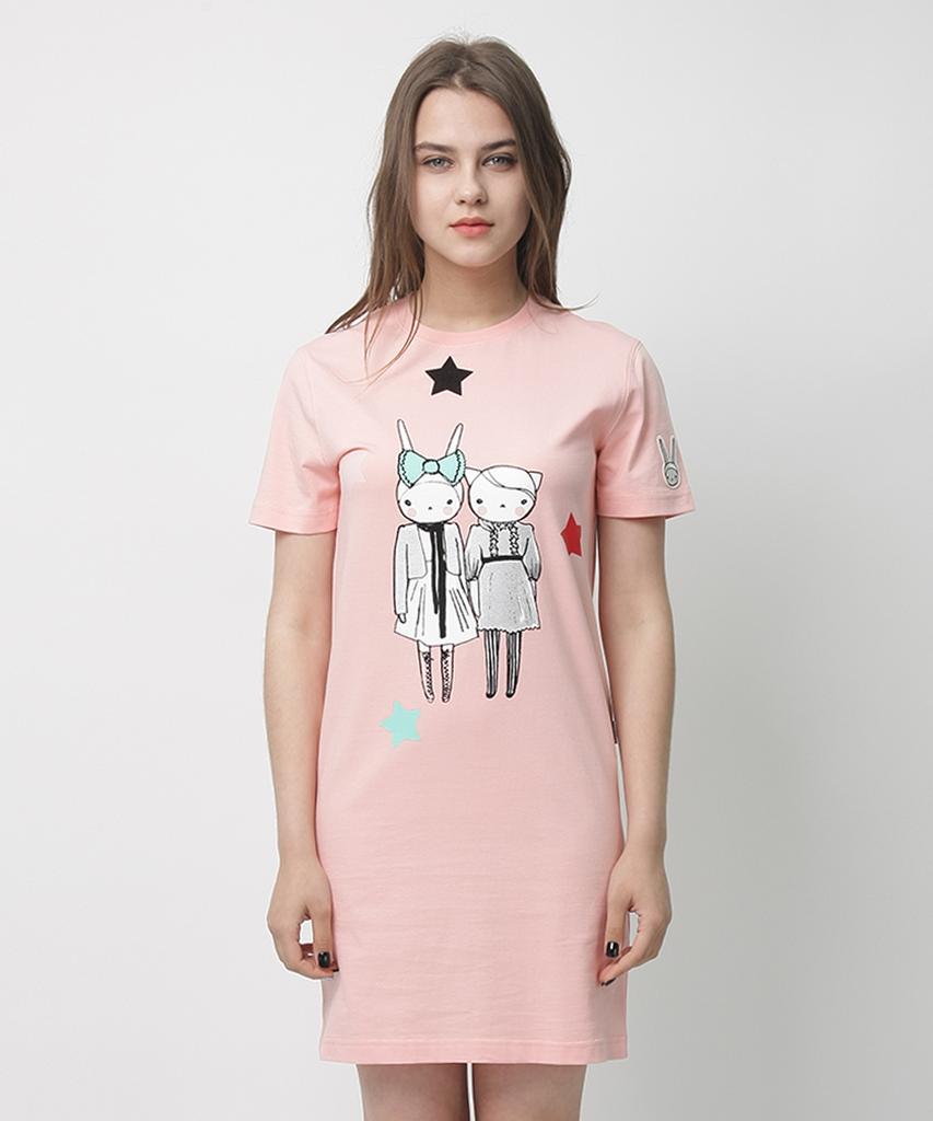 Pipilapin Women'S Slim Fit T-Shirt Dress / Fs2Wop34W4 Pink