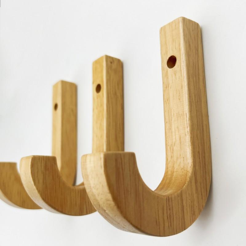 Nordic Furniture Hooks OAK Wood Hanger Coat Clothes Door Back Hanger Wooden Funiture Hardware For Hanging