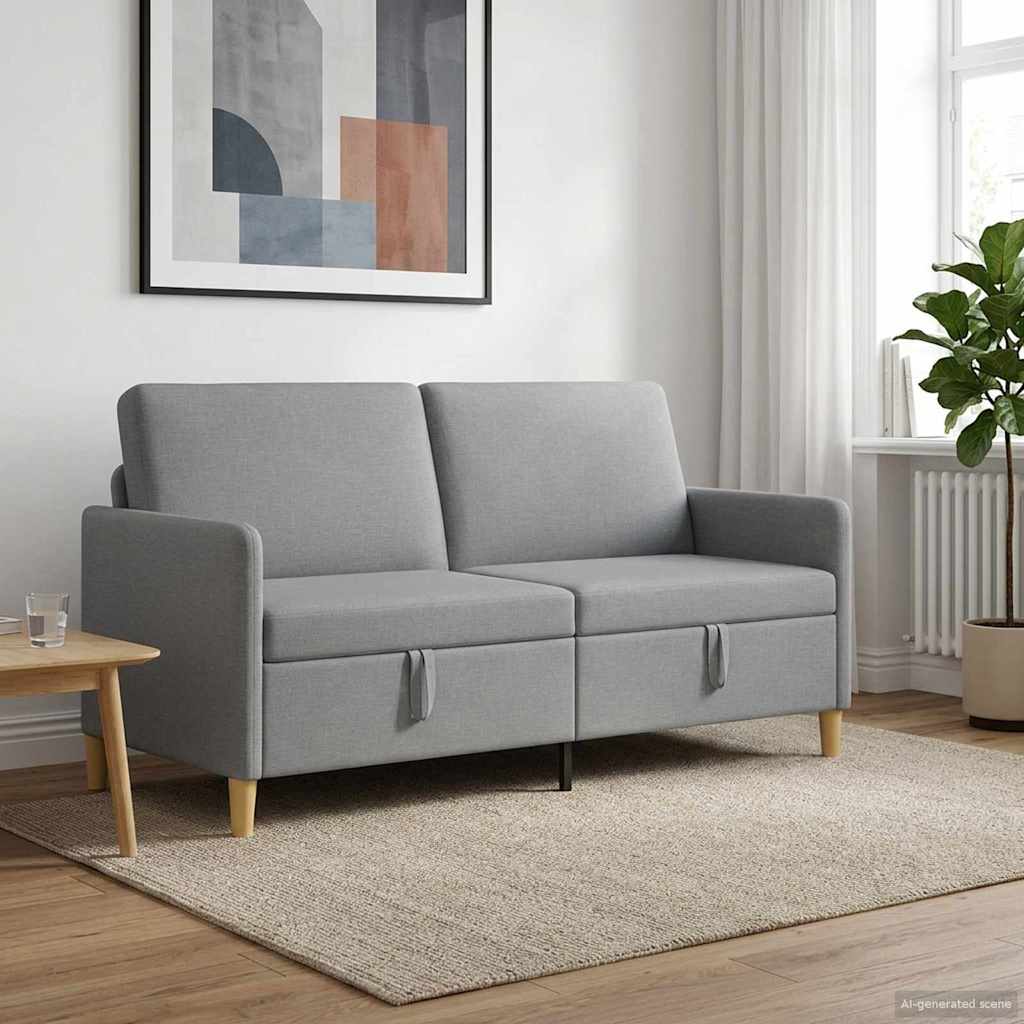 Storage Sofa In Light Grey 172 X 78 X 87 Cm Polyester