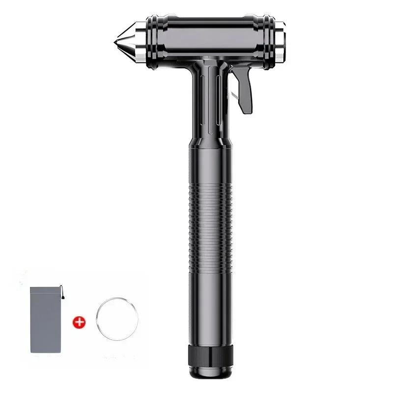 

Автомобильный молоток безопасности Стеклобой для автомобиля Аварийный молоток Резак для ремня безопасности Подходит для автомобильной эвакуации Спасение Эвакуация Молоток безопасности 1 шт. чёрный