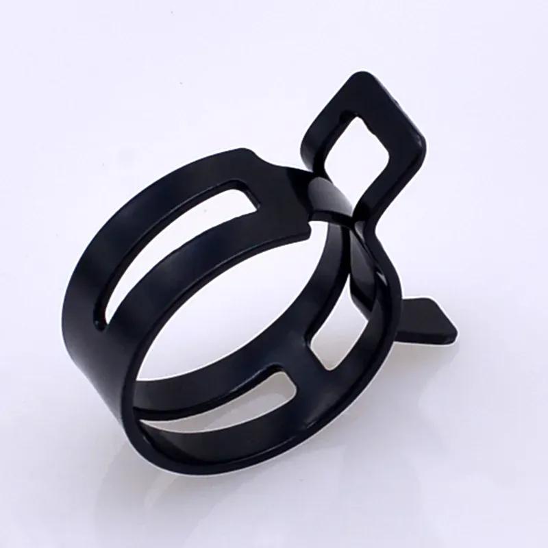 10 st Svart 65MN Manganstål Klämfjäder Slangklämma 6mm-22mm Elastiskt Stålspänne Vattenrörsring