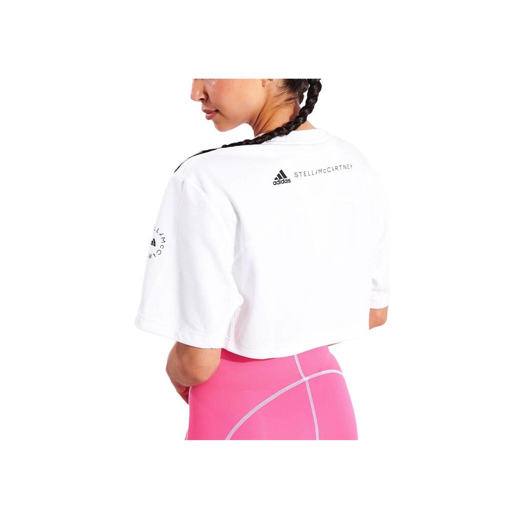 Adidas Letter Print Round Neck Loose Short Sleeve T-Shirt Women Tops White GL7339