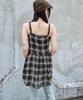 WEGO Drawstring Cami Size Black Check Women's Dress, Girly, Fall/Winter, F,