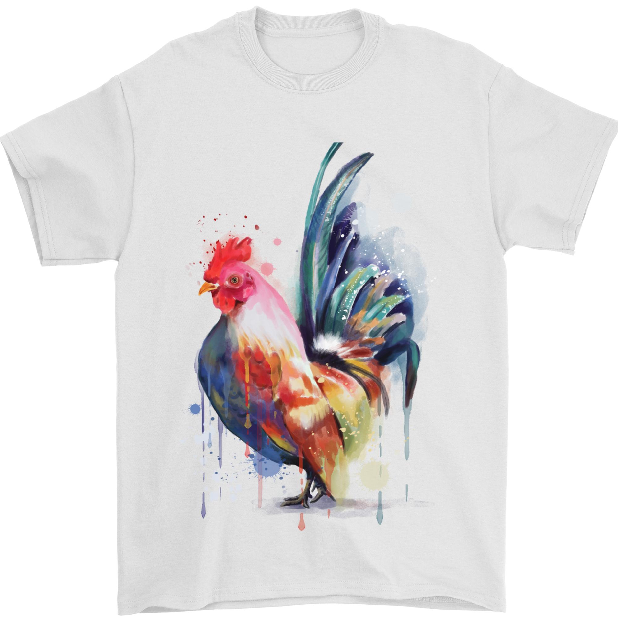 A Chicken Watercolour Unisexs TShirt 100 Cotton S