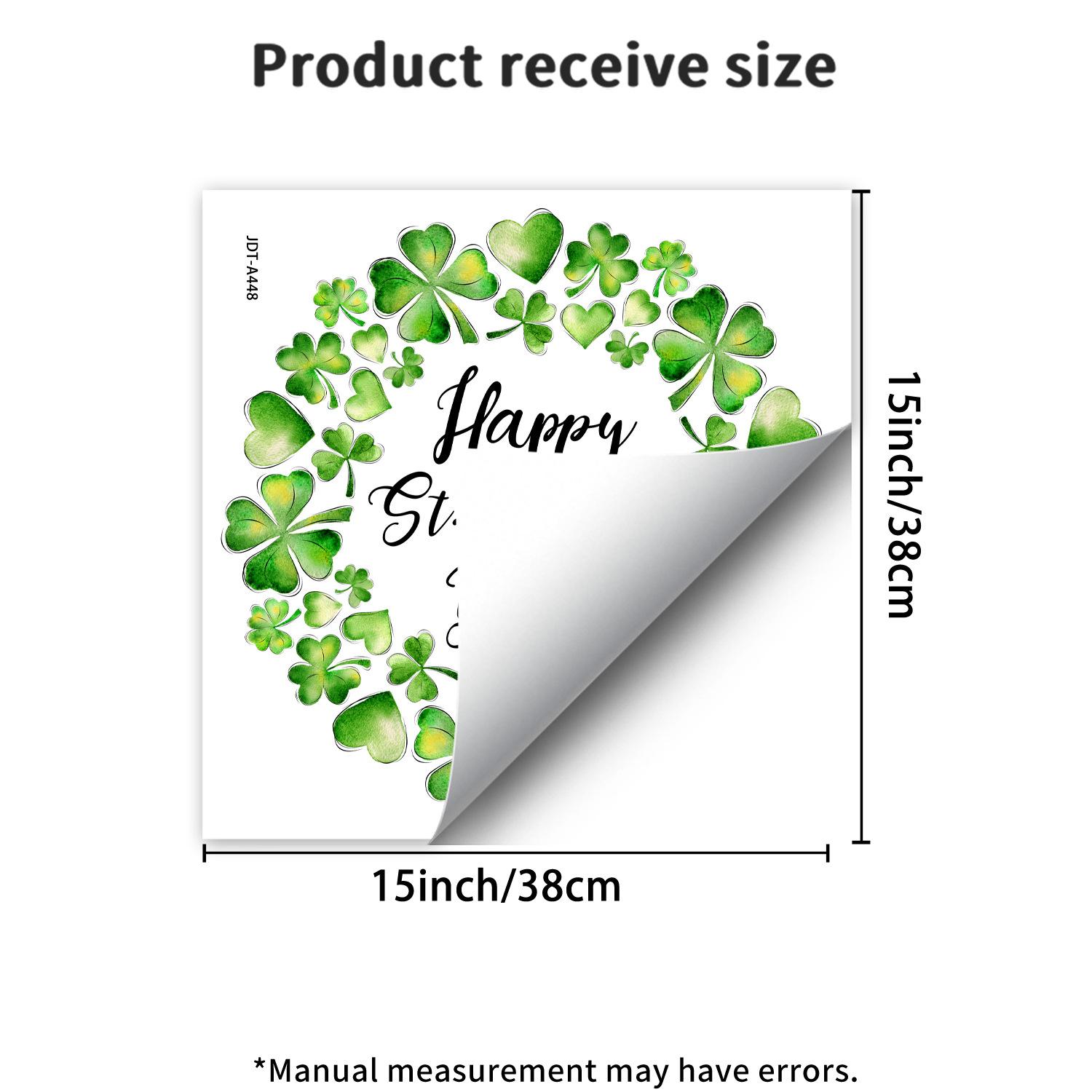 

St. Patrick s Day Glass Window Decoration Clover Hat Stickers JDT-A448