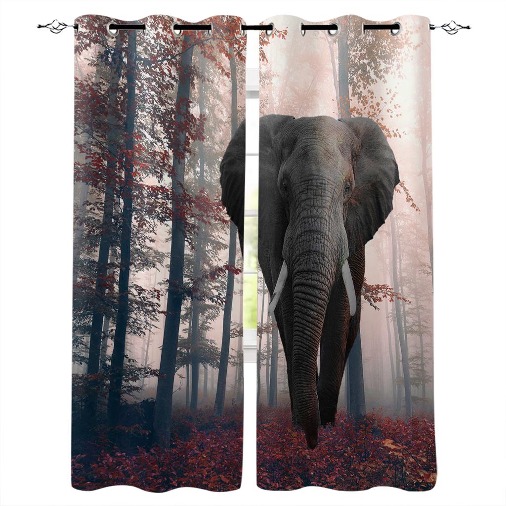 Autumn Woods Mysterious Fog Curtains for Living Room Kitchen Window Curtain Luxury Curtains for Bedroom Kids
