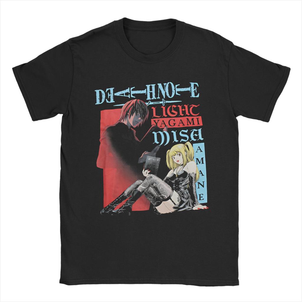Light Yagami Death Note Misa Amane Japonsko Manga Ryuk Grafické Tričko pro Muže Ženy Čistá Bavlna Tričko Oblečení