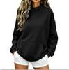 2026 Einfarbiger Damen Herbst Winter Lockerer Rundhals Langarm Hoodie