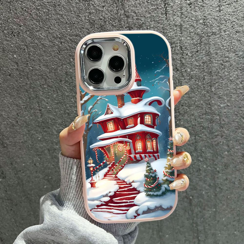 N103 Neujahr Frohe Weihnachten Design Art Weiche Telefonhüllen für iPhone 16 Pro Xiaomi 11 Lite Redmi 13C Note 11s Plating Rahmen Kameraschutz Rückseite