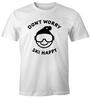 Herren T-Shirt Keine Sorge Skifahren Glücklich Skifahrer Wintersportler Spruch Emoticon-