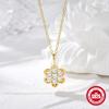 S925 Silver Diamond Flower Necklace Women'S Light Luxury High-End Niche Design Collarbone Chain Commuter Office Worker Accessories