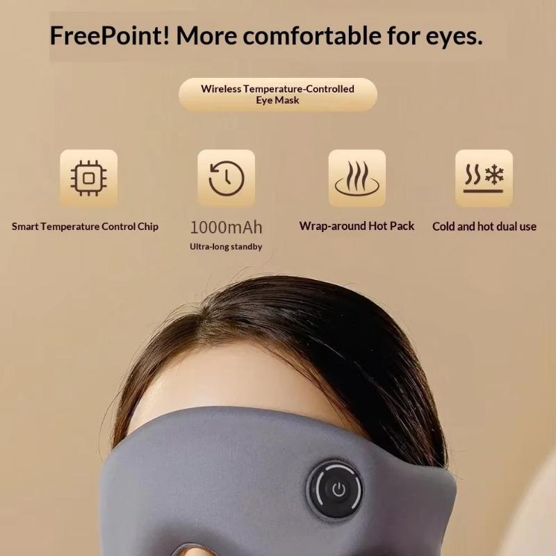 USB Heated Eye Mask for Dry Eyes Sleep Steam Eye Massager Hot Compress Sleep Shading Relieve Eye Fatigue for Offic &Travel 3speed Temperature Control