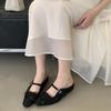 Korean Lady Temperament Evening Shoes Mary Jane Princess Shoes Inner Height Increase Sequined Bow Single Shoes 2025 New