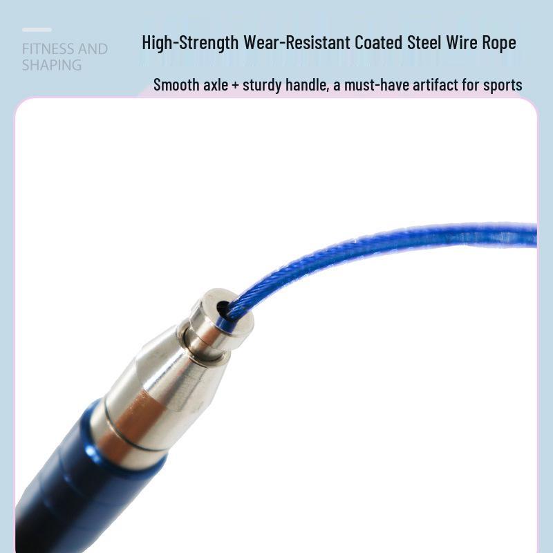 Verstellbares Stahlseil-Springseil mit Metallgriffen für Fitness - Geeignet für Erwachsene & Kinder