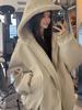 Unisex American Style Hooded Mountain Eagle Jacket: Winter Cotton Coat with Fur Collar and Velvet Lining