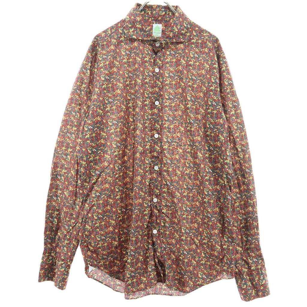 Finamore Made In Italy Floral Long Sleeve Shirt Red Series Women Used