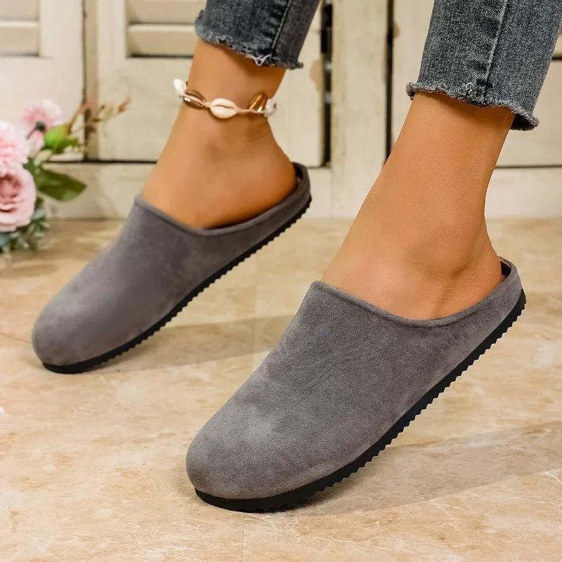 Mode Damen Schuhe 2025 Marke Geschlossene Zehen Damen Hausschuhe Mode Outdoor Casual Neu Übergröße Bestseller Bequeme Flache Hausschuhe