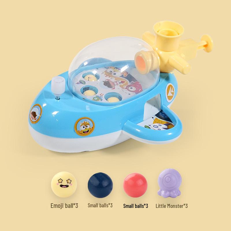 

Kids Mini Airplane Pinball Educational Table Game with Wind-Up Ejector & Whac-A-Mole Toy