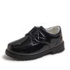 Spring and Autumn New Casual Lace-up Black Boy Leather Shoes Hollowed Out Feet Breathable British Korean Version of Small Children's Shoes