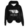 Women's Hooded Long Sleeve Printed Flannel Top Hooded Sweatshirt