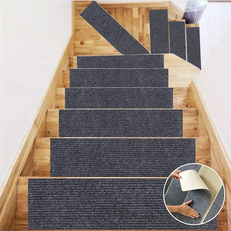 1 Stück 20x80cm Anti-Rutsch-Stufeneinsätze, Stufenläufer Rutschfest, Stoßdämpfende Stufeneinsätze Stufenmatten